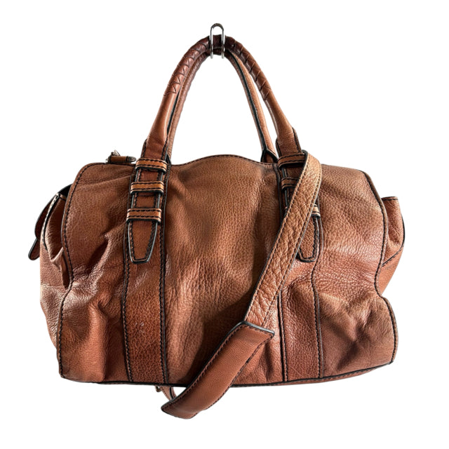 LIEBESKIND Brown Buckles Leather Duffle PURSE
