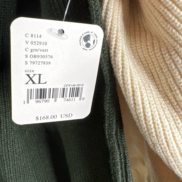FREE PEOPLE Size X-LARGE Black/Cream/Green Colorblock Long Sleeve NWT SWEATER