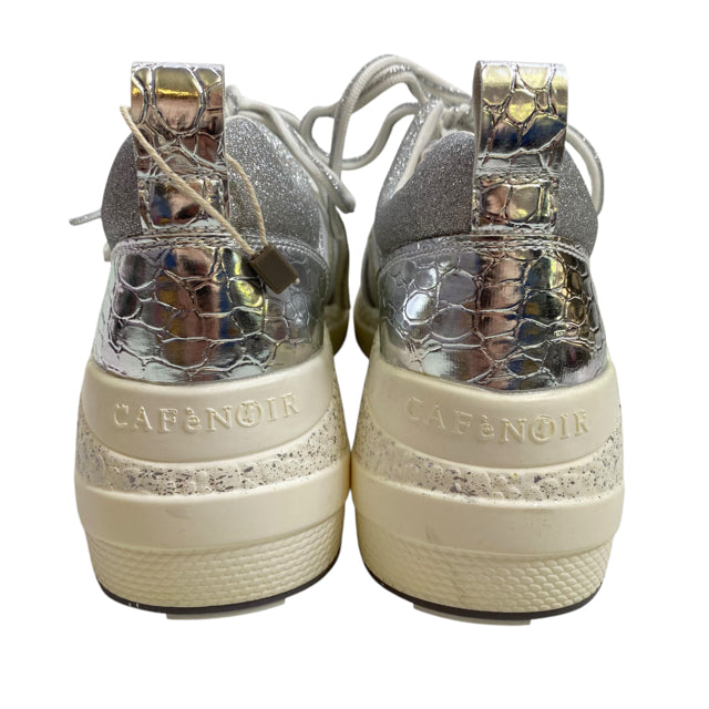CAFE NOIR Size 37 White/Silver Sneaker Metallic NWOT SHOE