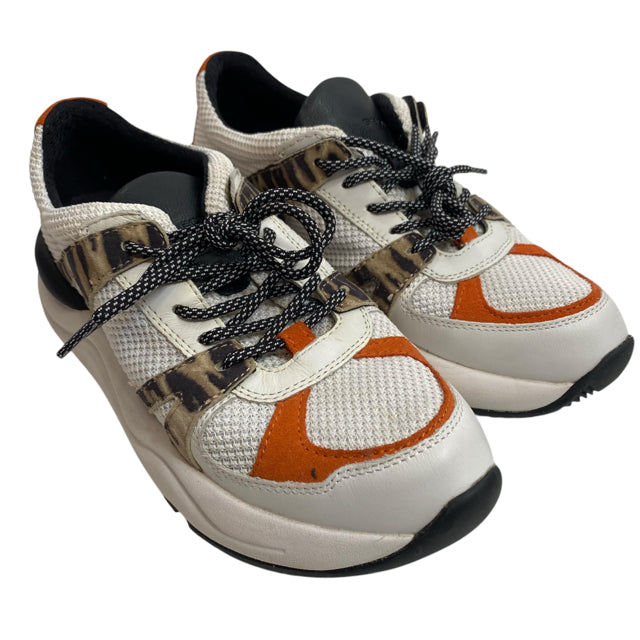GEOX Size 7 White/Multi Sneaker Animal Print NWOT SHOE
