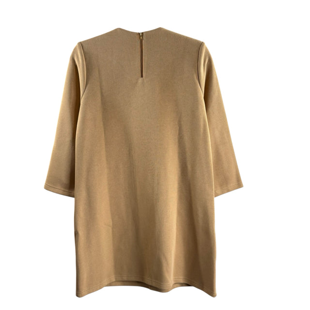 TUCKERNUCK Size MEDIUM Tan Pocket Detail 3/4 Sleeve Polyester Blend NWT DRESS