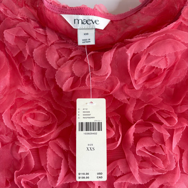 MAEVE Size XXS Raspberry Off Shoulder NWT TOP