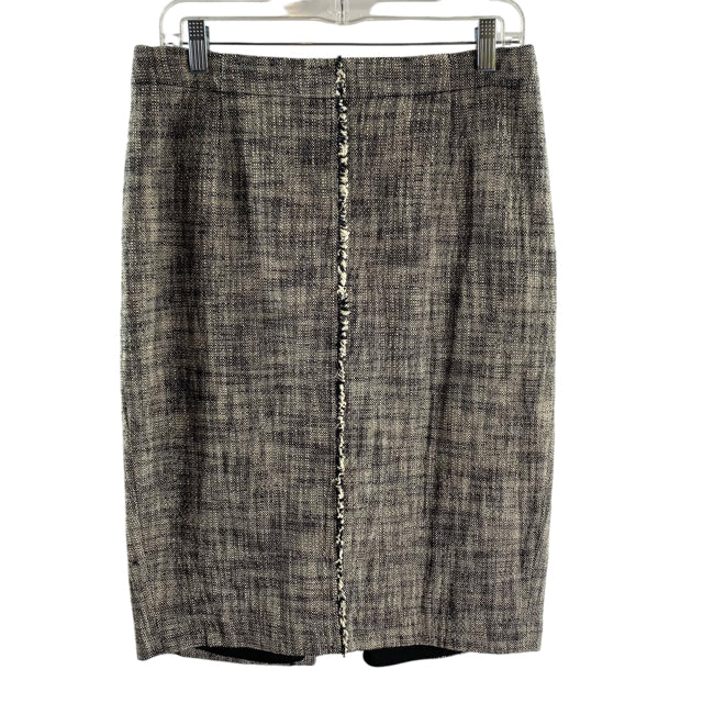 RACHEL ROY Size 8 Black Tweed Pencil Cotton Blend SKIRT