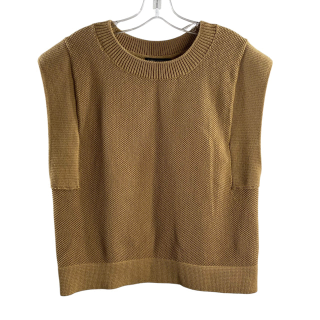 BANANA REPUBLIC Size MEDIUM Camel Sleeveless Cotton Blend SWEATER
