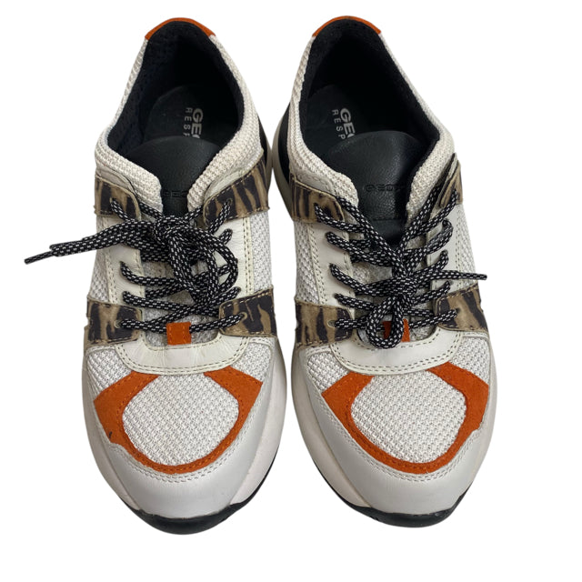 GEOX Size 7 White/Multi Sneaker Animal Print NWOT SHOE