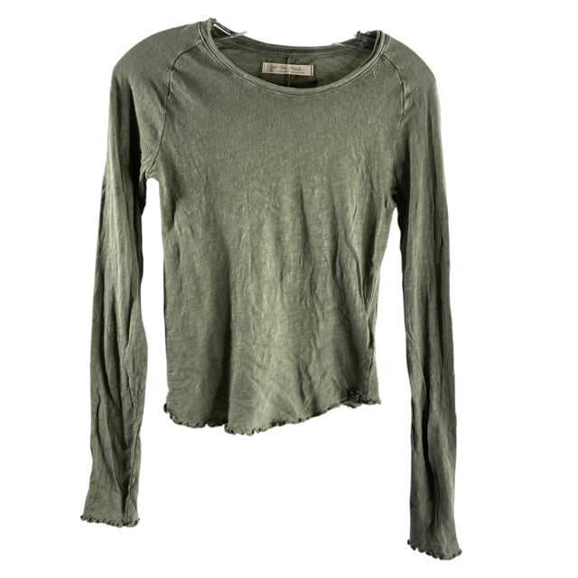 WE THE FREE Size SMALL Olive Long Sleeve Tee Cotton TOP