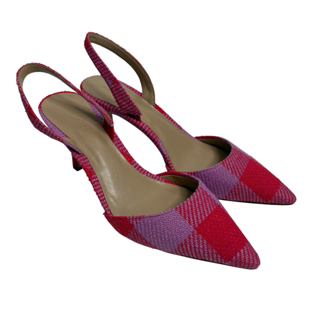 ANN T Size 9 Pink/Lavender Sling Woven SHOE