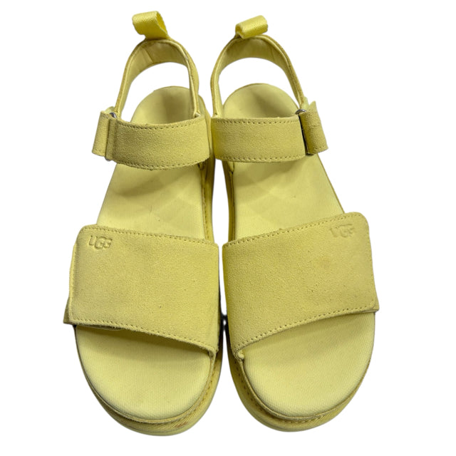 UGG Size 10 Yellow Platform Sandal Suede SHOE