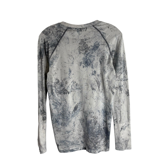 LULULEMON Size MED Gray/Blue Print ACTIVE TOP