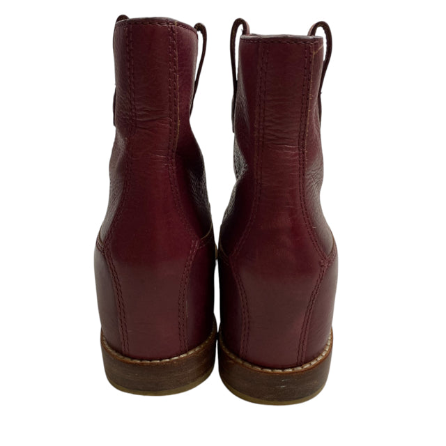 COLE HAAN Size 6 Dark Red Ankle Leather BOOT