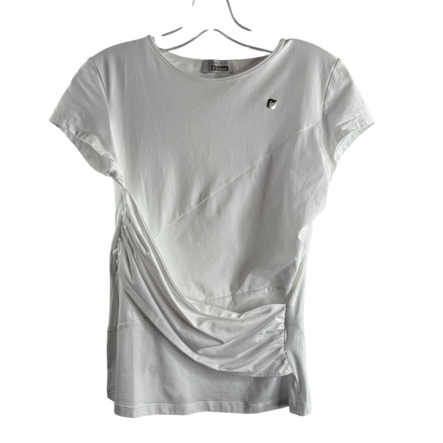 FREDDY B Size SMALL White Short Sleeve ACTIVE TOP