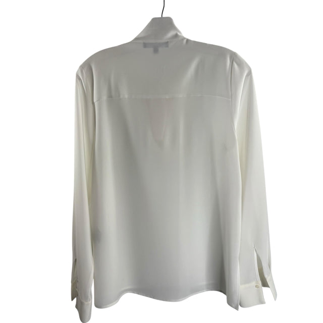 SANCTUARY Size SMALL Cream Long Sleeve Tie at neck Sheer BLOUSE
