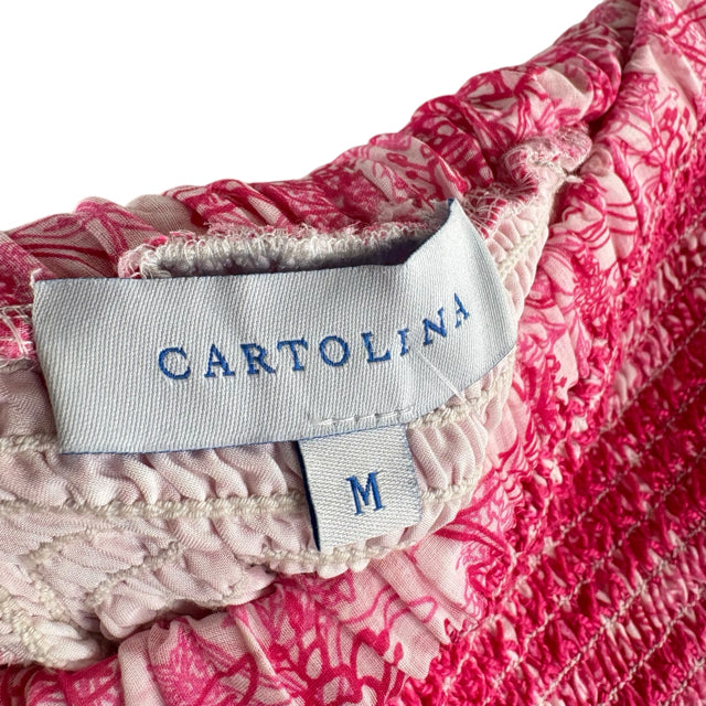 CARTOLINA NANTUCKET Size MED Pink/White Print Maxi SKIRT