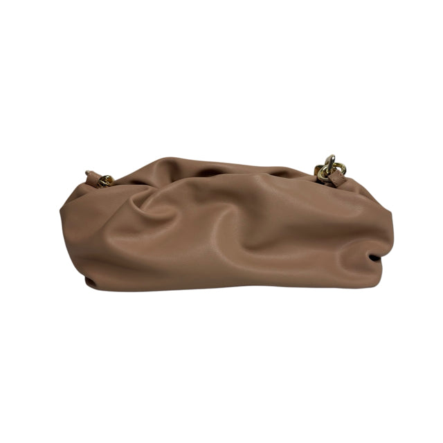 PRIME ORIGINAL Tan Gold Hardware Faux Leather Double Handle PURSE