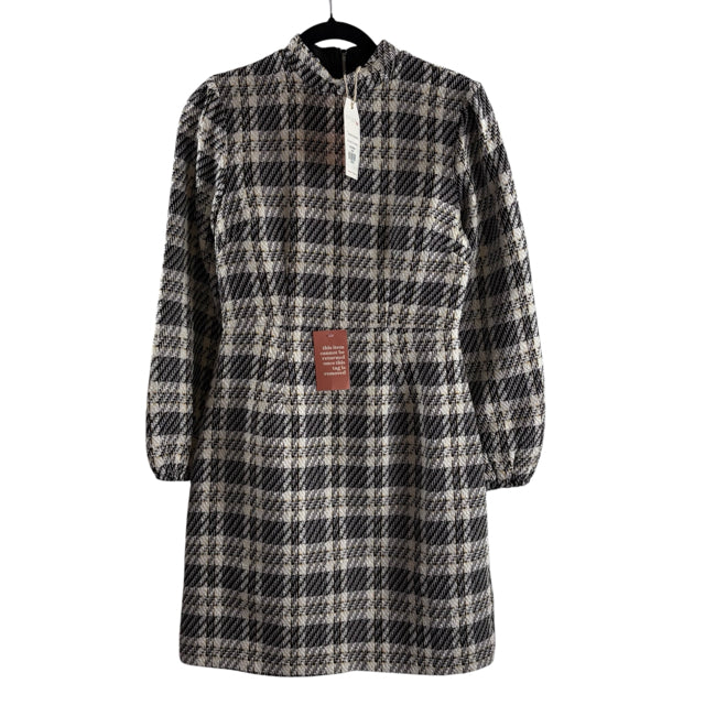 IVY CITY CO Size SMALL B/W Weave Long Sleeve NWT DRESS