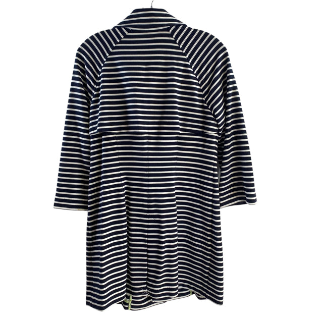 CABI Size SMALL Navy/White Stripe Polyester Blend JACKET