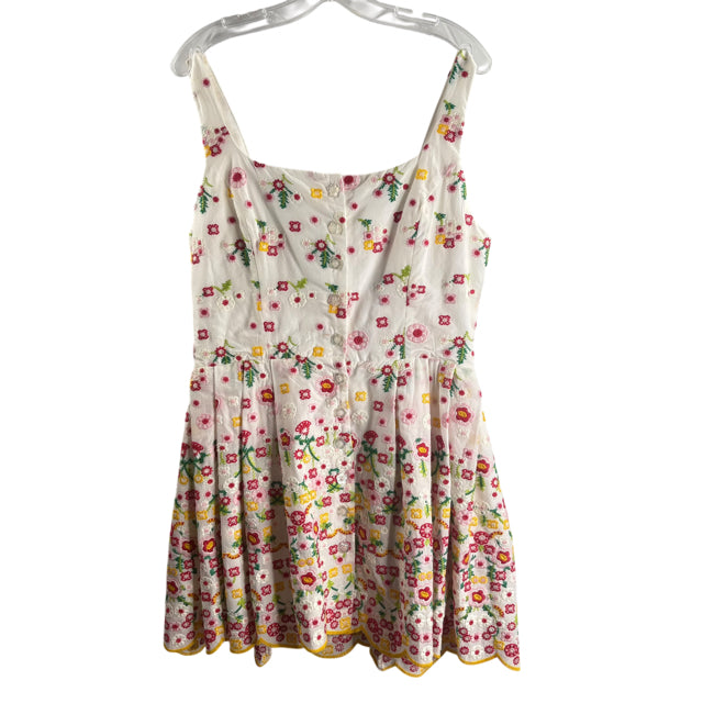 CARTOLINA Size MEDIUM White/Multi Embroidered Sleeveless Cotton DRESS