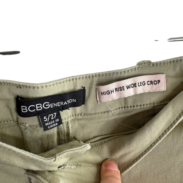 BCBG Size 27 Sage Wide Leg Cotton PANTS