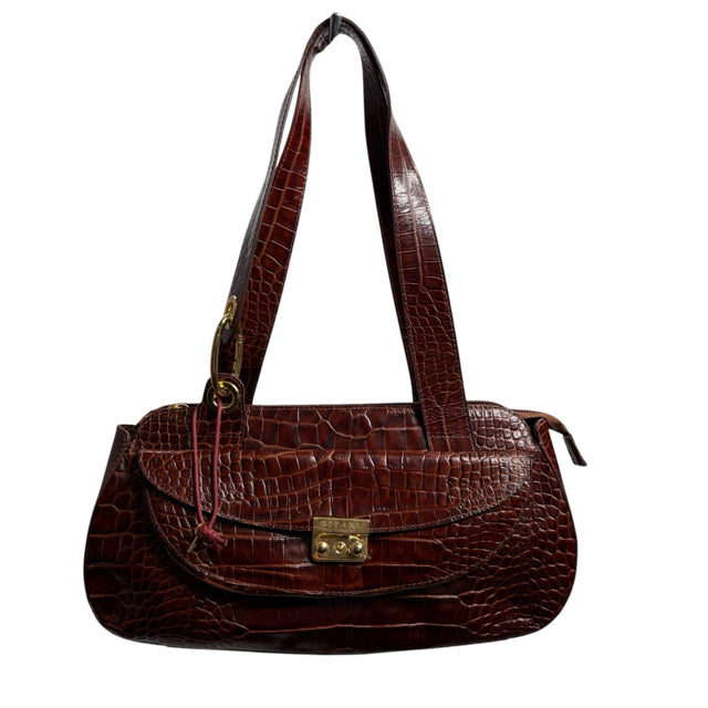 RIPANI Brown Croc Look PURSE