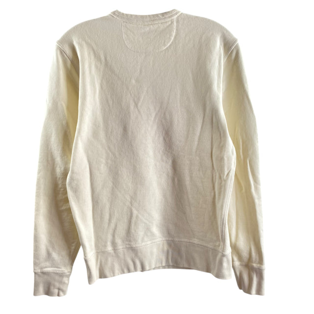 FAHERTY Size X-SMALL Cream/Orange Long Sleeve Sweatshirt Cotton TOP