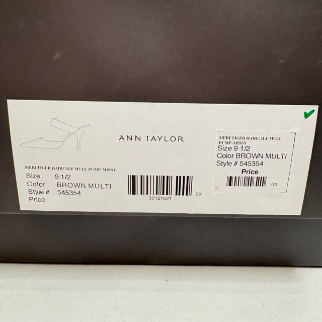 ANN T Size 9 1/2 Brown/Tan Mule Pump Calf Hair NWT SHOE