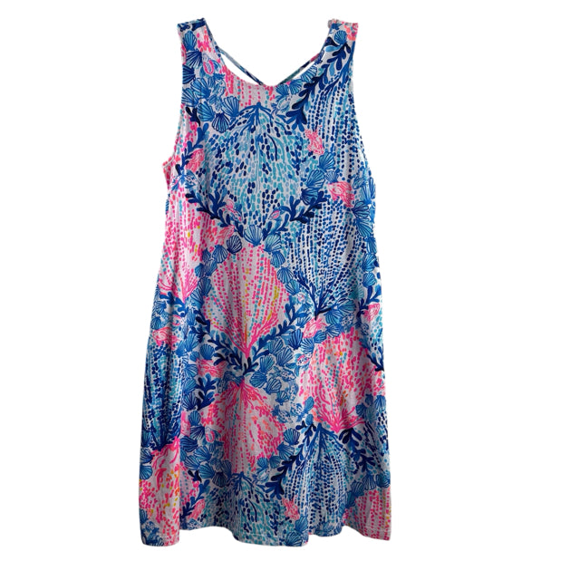 LILLY PULITZER Size X-SMALL Blue/Multi Print Sleeveless Pima Cotton DRESS