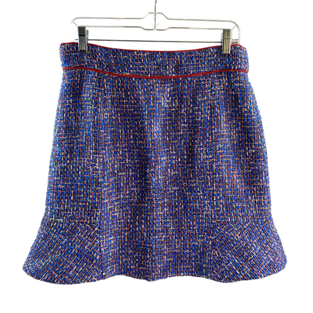 J CREW Size 6 Blue/Red Tweed Mini Cotton Blend NWT SKIRT