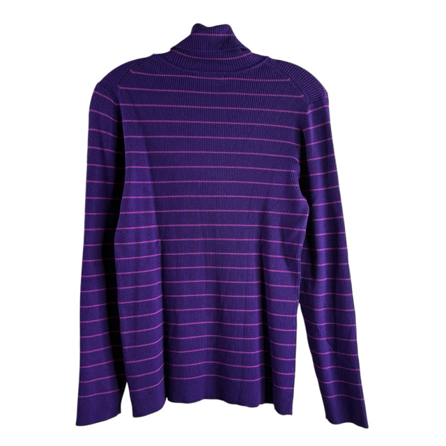 COLDWATER Size SMALL Purple/Pink Stripe Long Sleeve Turtle Neck SWEATER