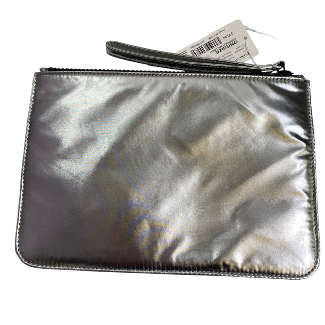 ATHLETA Silver Metallic Polyester Wristlet NWT PURSE