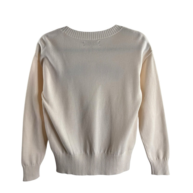 LOFT Size X-SMALL Cream Novelty Long Sleeve SWEATER