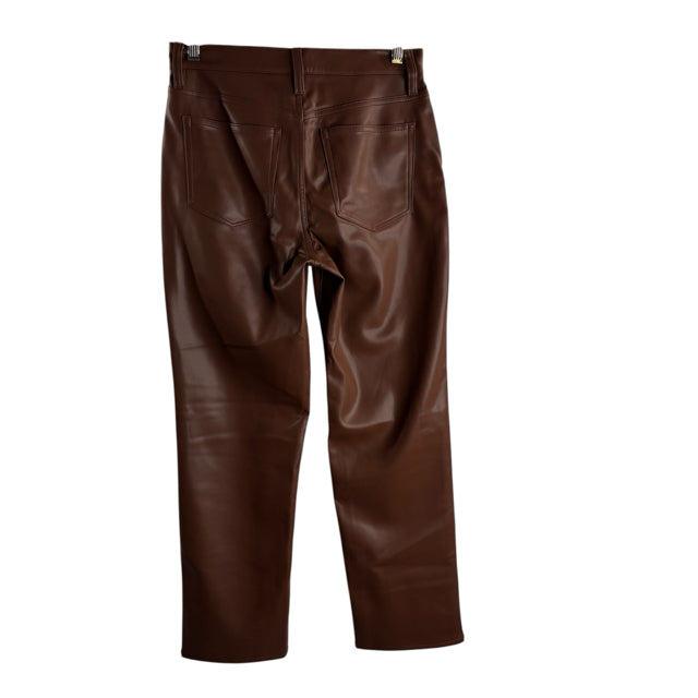 J CREW Size 27 PET Brown Faux Leather NWT PANTS