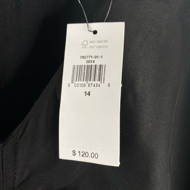 BANANA REPUBLIC Size 14 Black Long Sleeve NWT DRESS