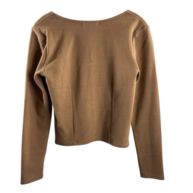BB DAKOTA Size MED Brown Long Sleeve Hook front NWT TOP