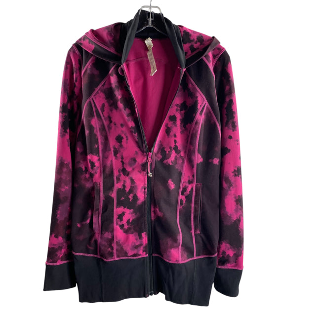 LULULEMON Size 8 Pink/Black Tie-Dye Hoodie ACTIVE TOP