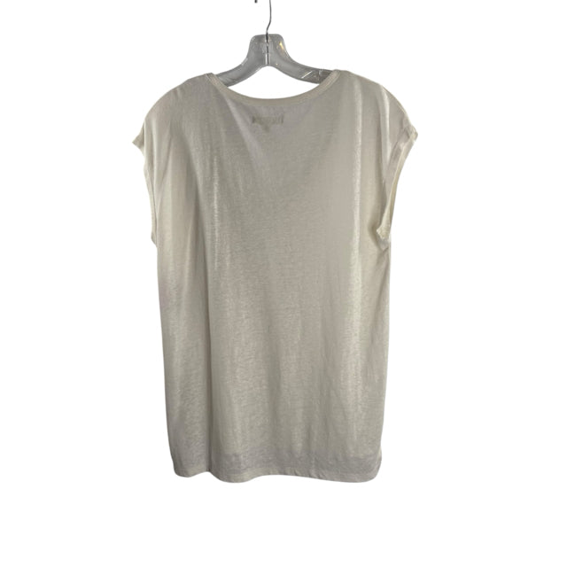 MADEWELL Size XX-SMALL Cream Short Sleeve Tee Linen Blend TOP