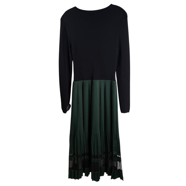 TED BAKER Size 3 Black/Green Sheer Skirt Long Sleeve DRESS