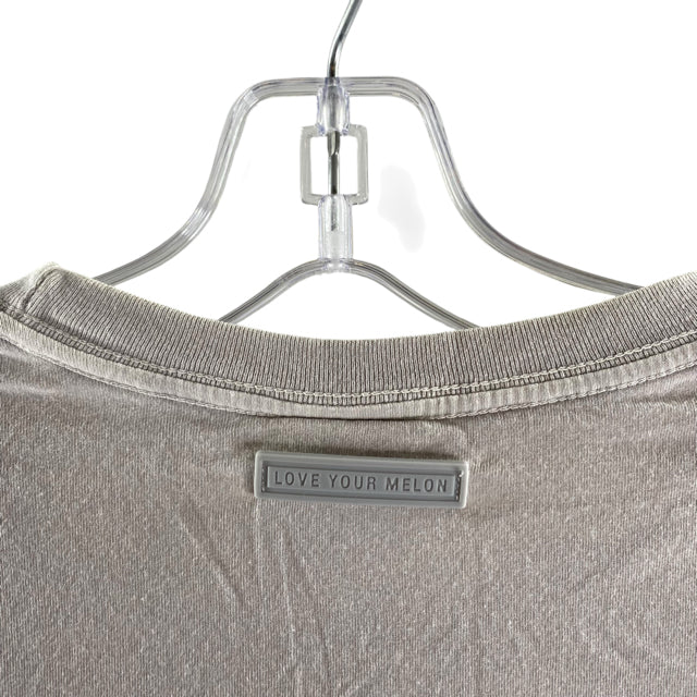 LOVE YOUR MELON Size MEDIUM Light Gray Long Sleeve Tee Cotton TOP