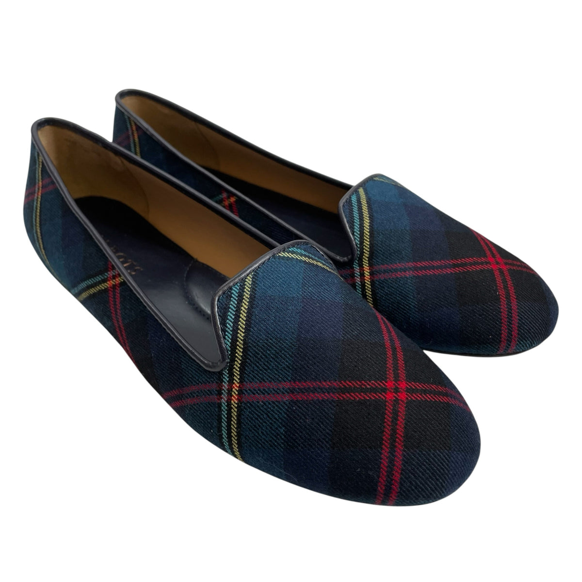 TALBOTS Size 7 1/2 Navy/Multi Flats Plaid NWOT SHOE