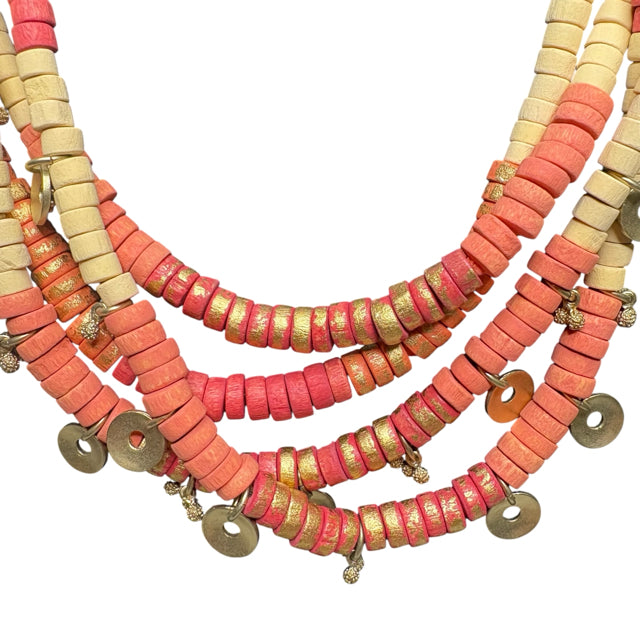 CHICOS Costume Pink/Cream Beads 18" NECKLACE