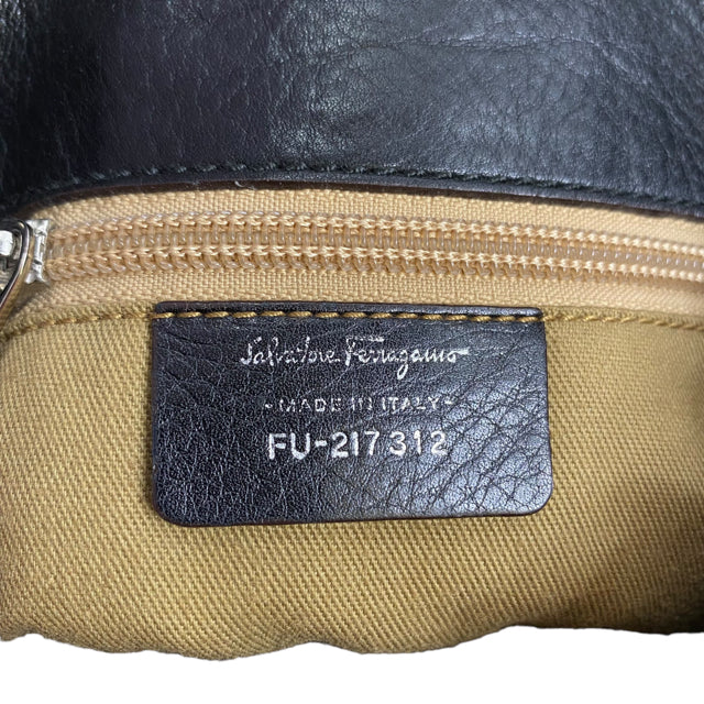FERRAGAMO Black Leather Vintage PURSE