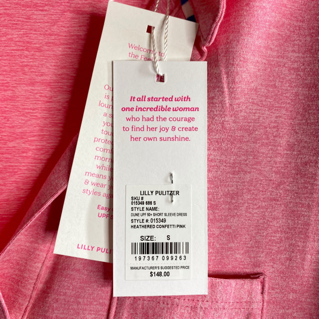 LILLY PULITZER Size SMALL Pink Short Sleeve Polyester Blend NWT DRESS