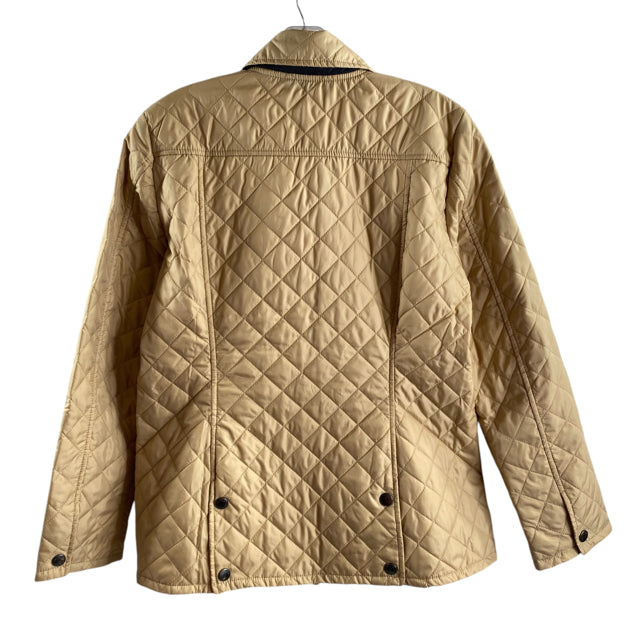 BROOKS BROS Size 8 Tan Quilted Polyester JACKET
