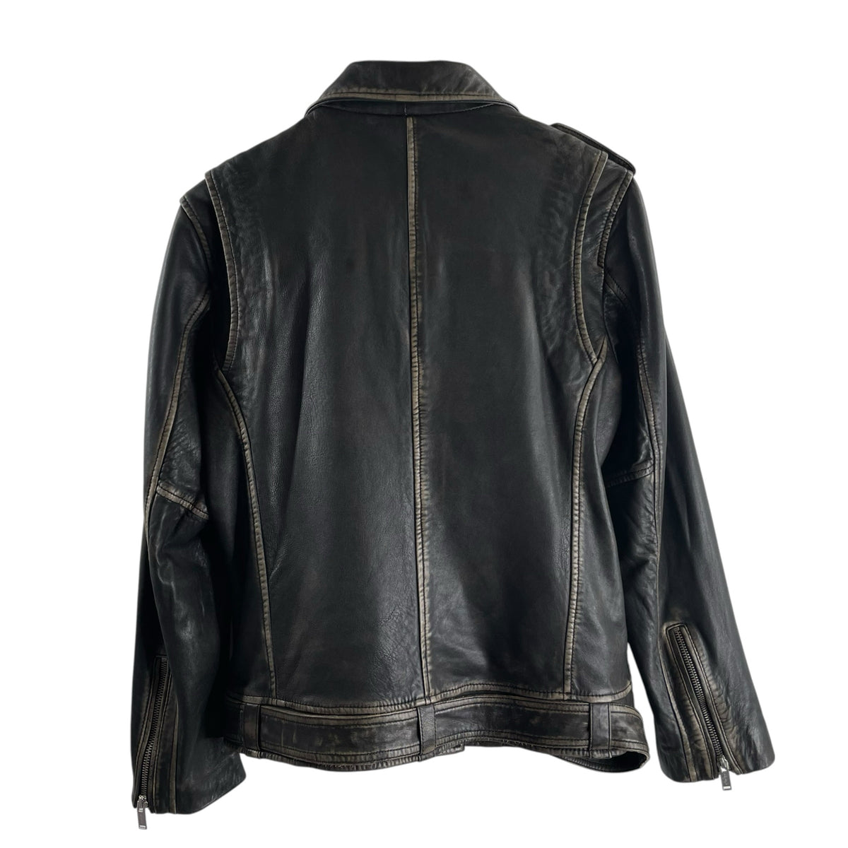 ENA PELLY Size 6 Black Leather JACKET