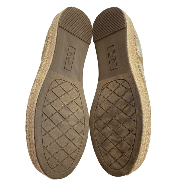 JOIE Size 7 1/2 Tan/White Flats Embroidered SHOE