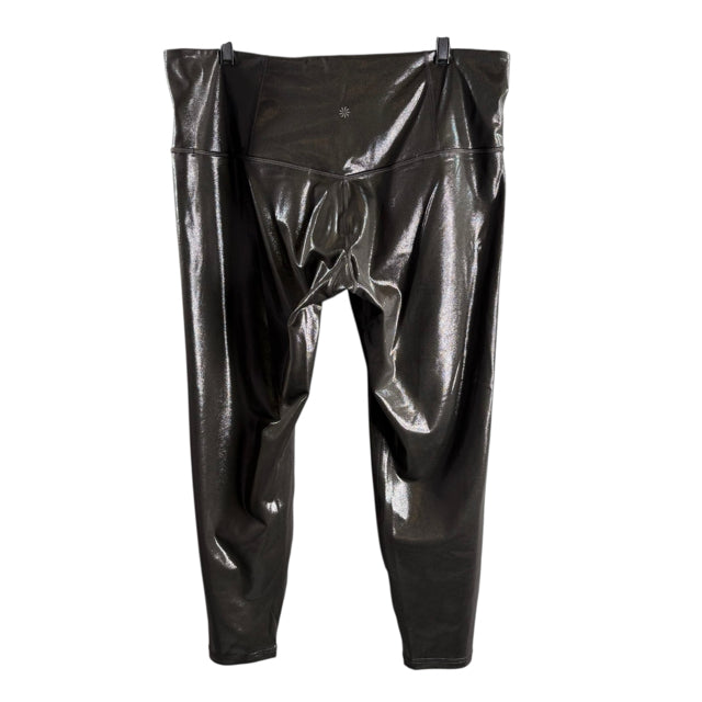 ATHLETA Size 2X Gray Shimmer Leggings ACTIVE PANT