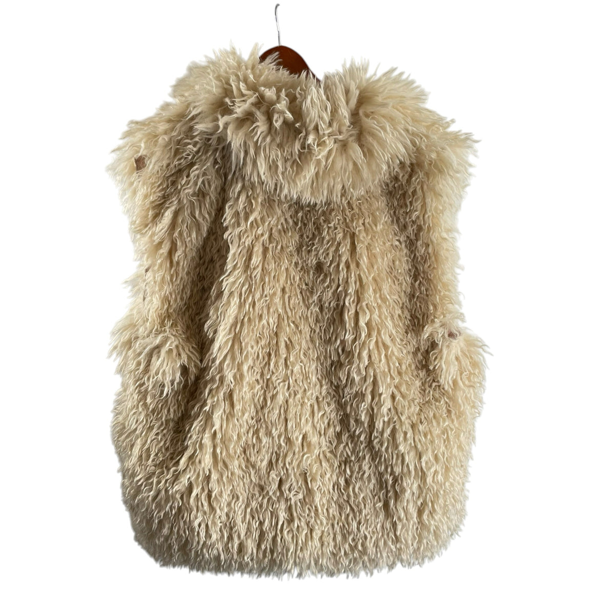 FREE PEOPLE Size SMALL Cream Shaggy Plush VEST (OUTER)