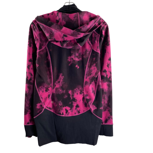 LULULEMON Size 8 Pink/Black Tie-Dye Hoodie ACTIVE TOP