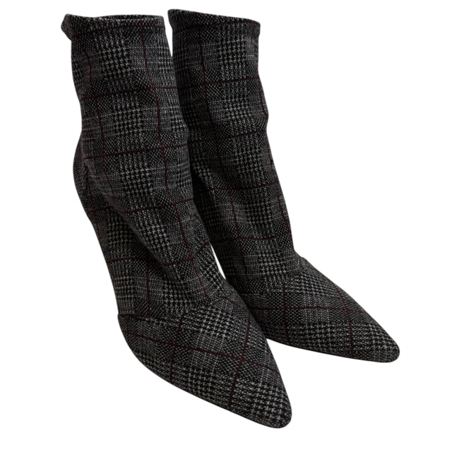 CHARLES Size 9 1/2 Gray/Black Ankle Plaid BOOT