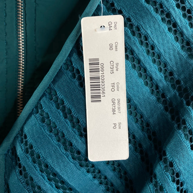 J CREW Size 0 PETITE Teal Textured Sleeveless Polyester NWT DRESS