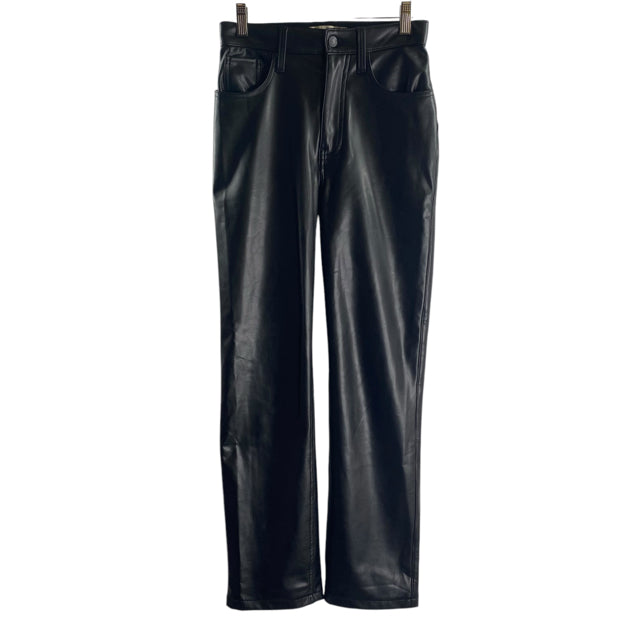 ABERCROMBIE & FITCH Size 25 Black Faux Leather PANTS